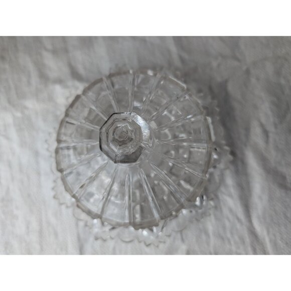 Vintage Westmoreland Clear Pressed Glass Butter Dish W Dome Lid Scalloped Plate - Picture 7 of 9